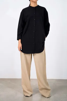 BAND COLLAR LONG SHIRT