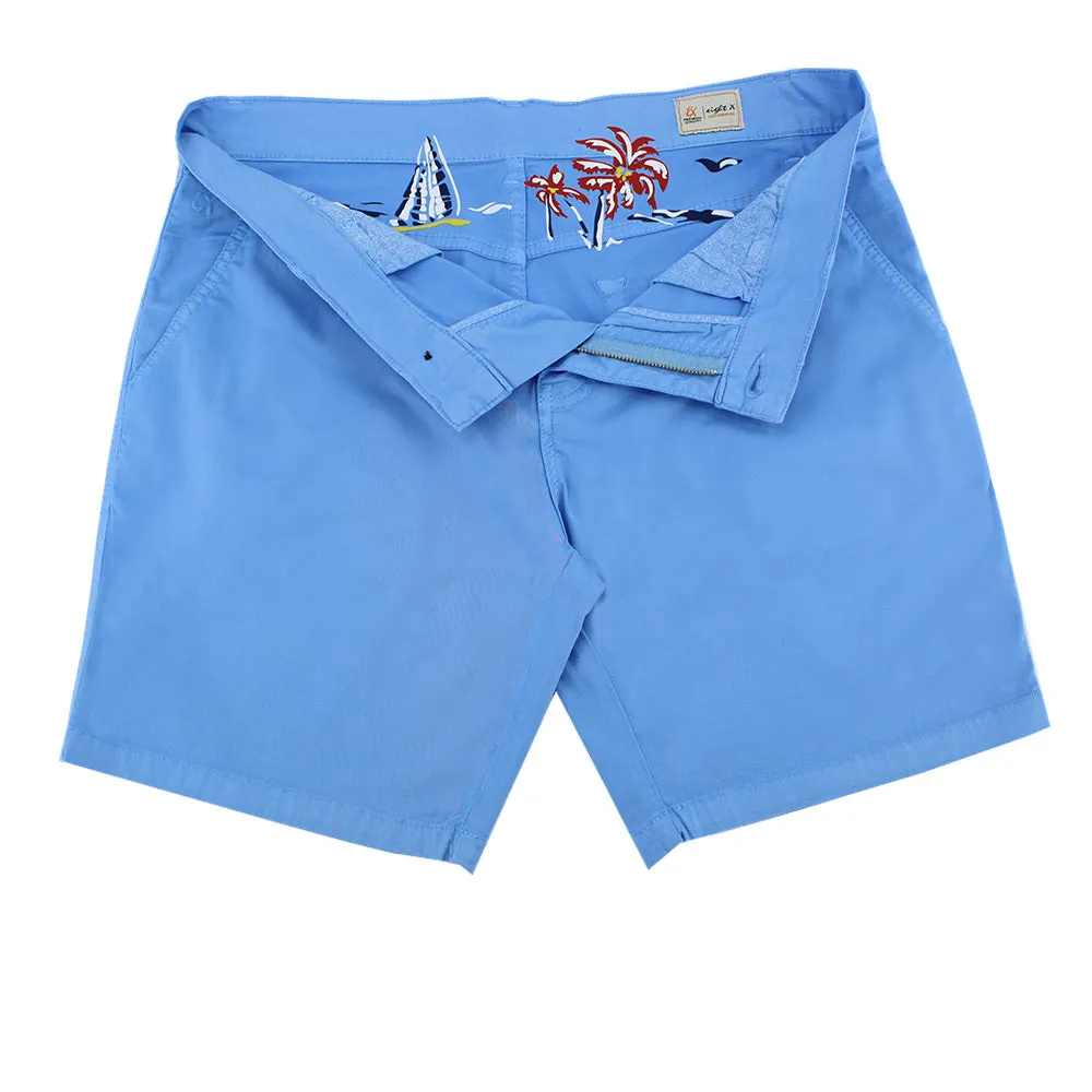 Blue Slim Fit Chino Shorts