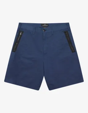 Blue Zip Chino Shorts -