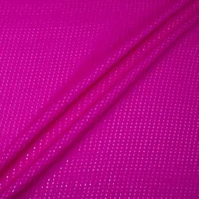 Cerise Pink Metallic Striped Jacquard Silk Georgette