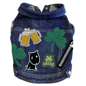 Custom St. Patrick Denim Dog Jacket