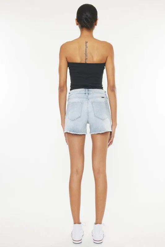 Distressed Denim Shorts With size Split