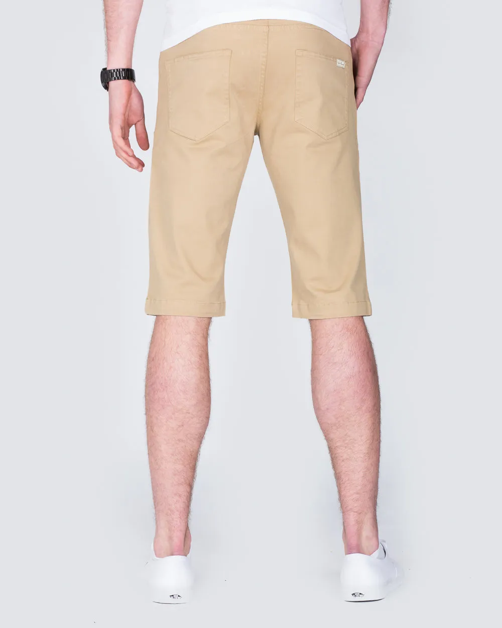 Ed Baxter Slim Fit Stretch Chino Shorts (beige)