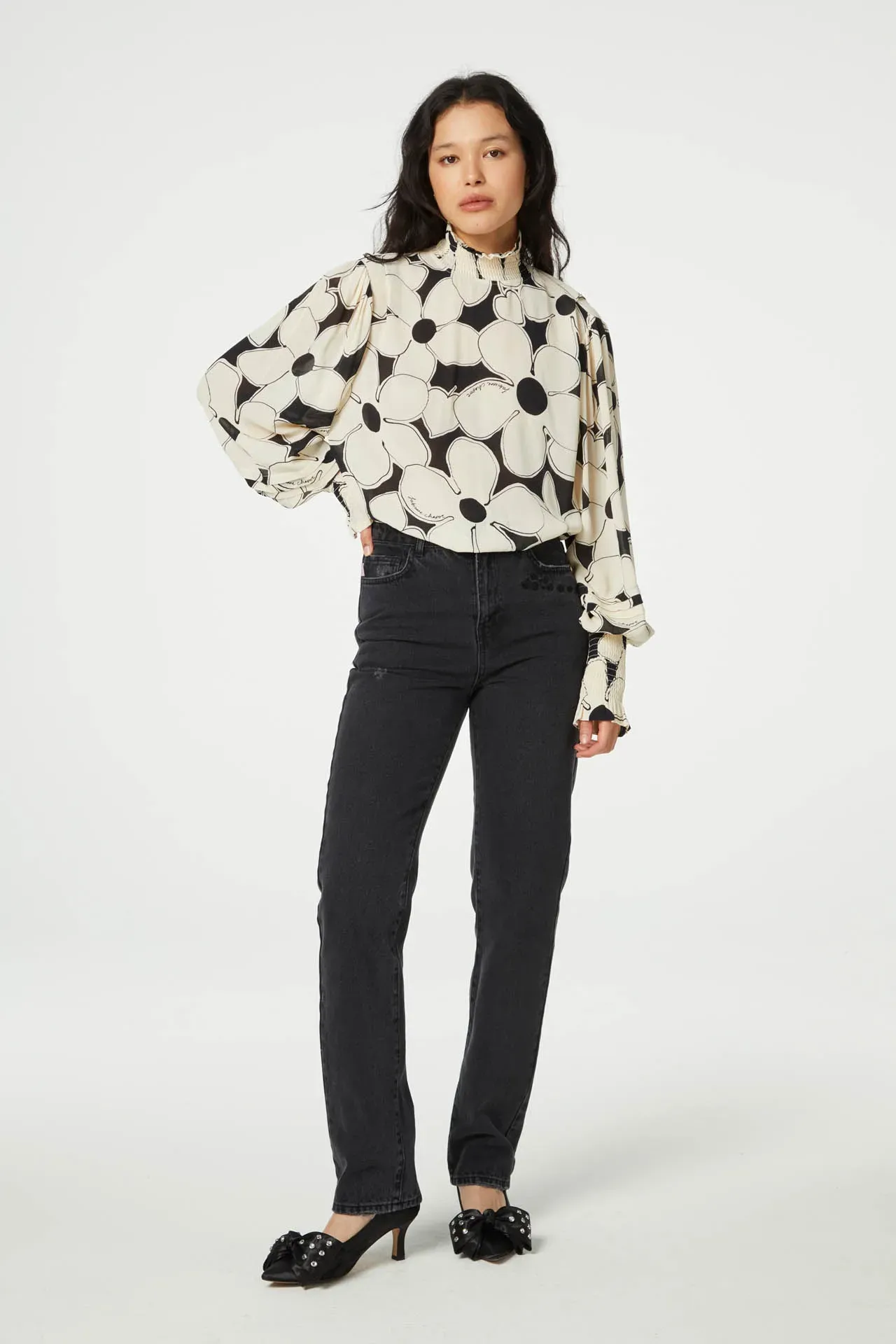 Fabienne Chapot Xena Blouse Brulee/Black Cream Super Flower