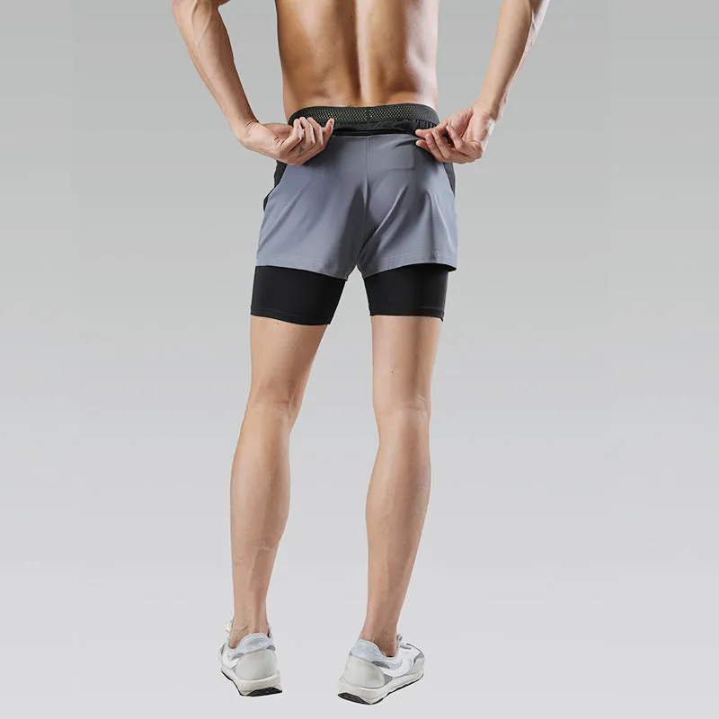 Fitness Running Quick Dry Shorts Track and Field Double Layer Sports Shorts