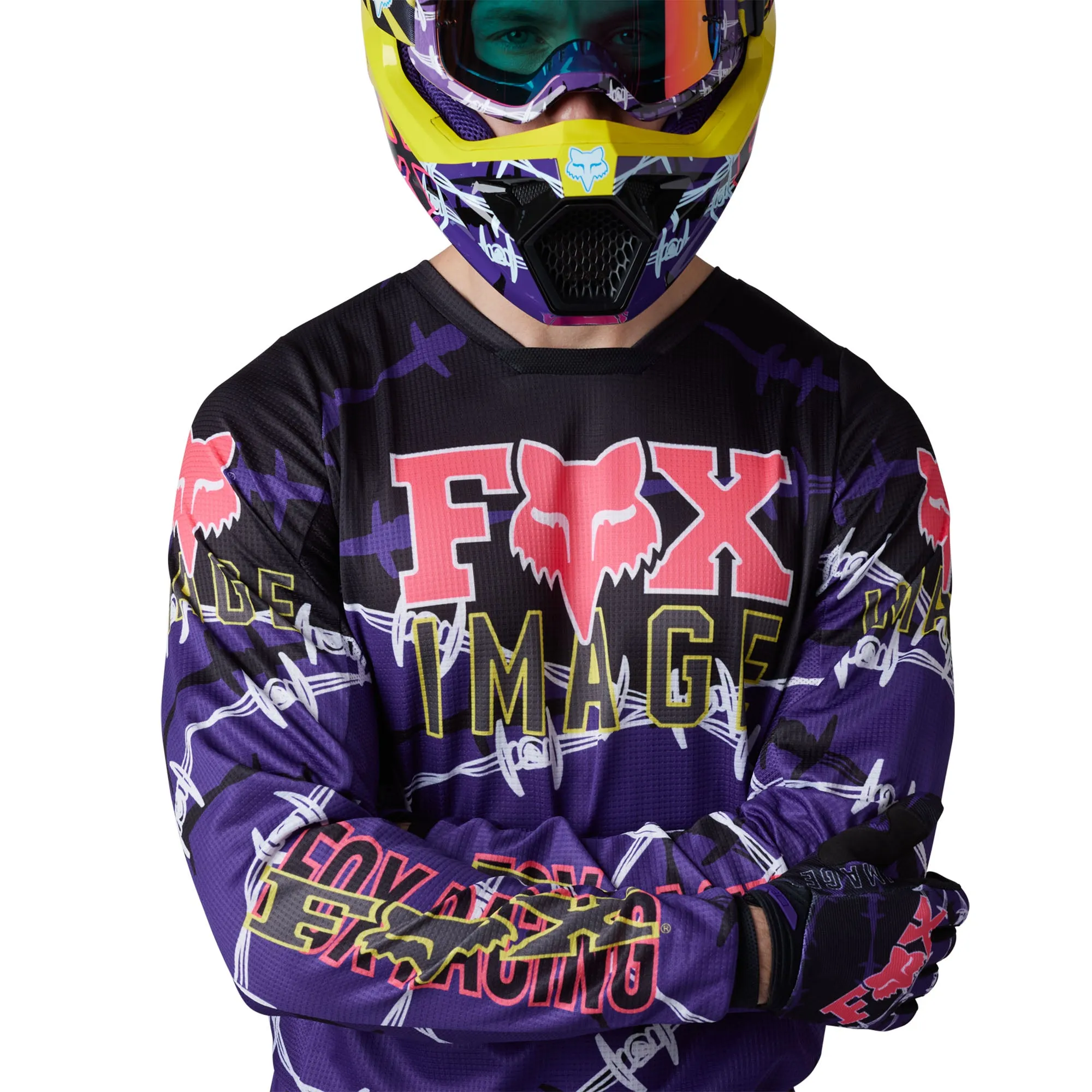 Fox Racing  180 Barbed Wire Special Edition Jersey Breathable Lightweight Purple