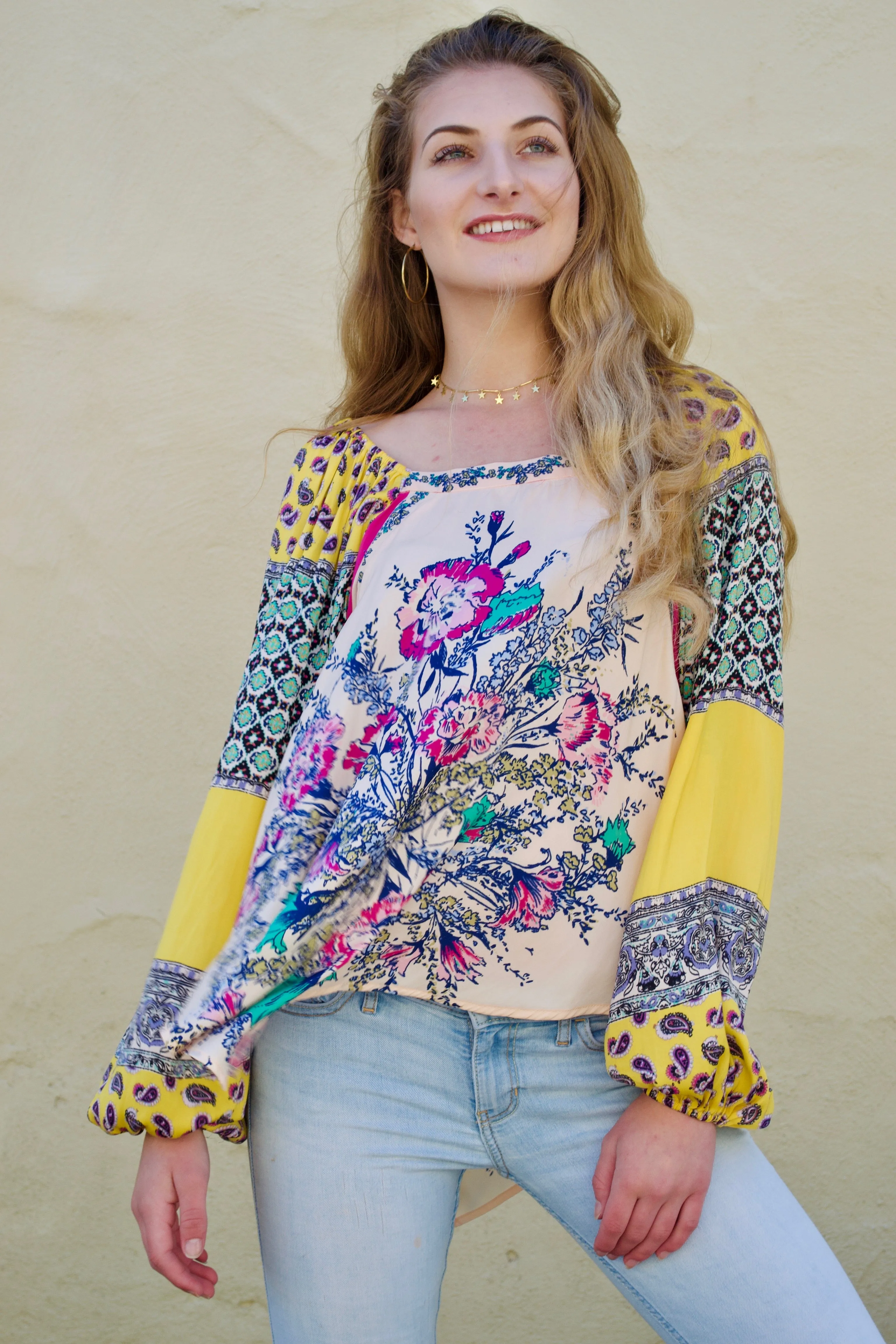 FP Peach Combo Multicolor Blouse