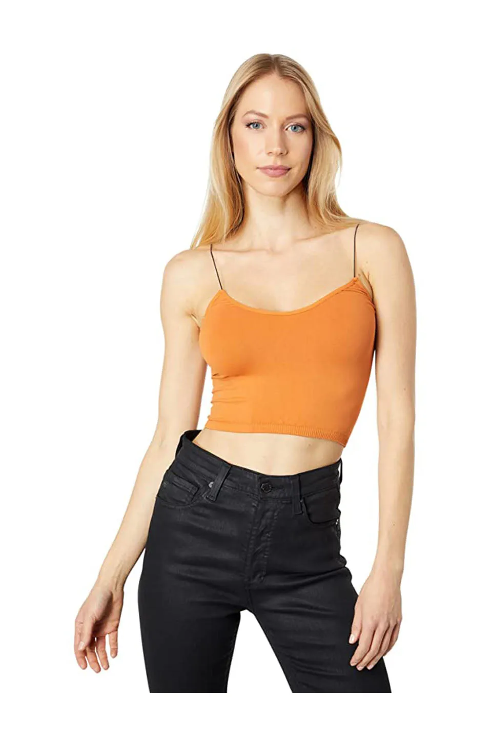 Free People Skinny Strap Seamless Brami In Toffee