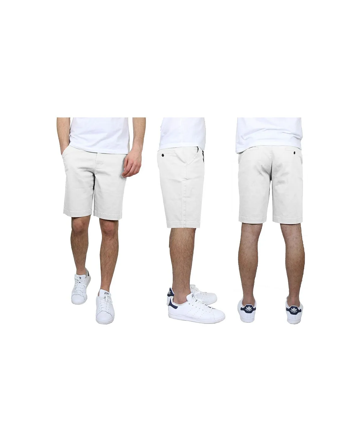 Galaxy By Harvic Men's Stretch Chino Shorts Slim Fit 5 Pockets Flat Front