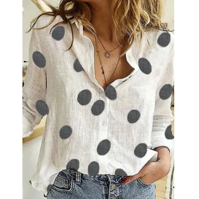 GENTILOVE Long Sleeve Button Down Casual Cotton Loose Shirt