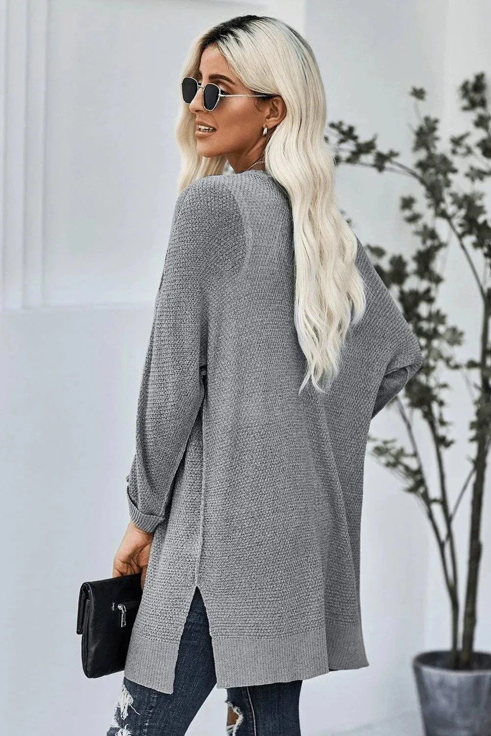 Gray Knit Cardigan