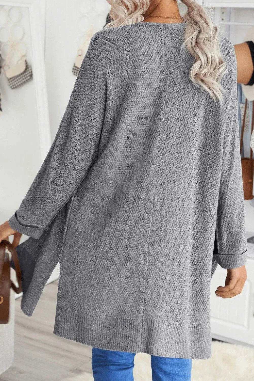 Gray Knit Cardigan