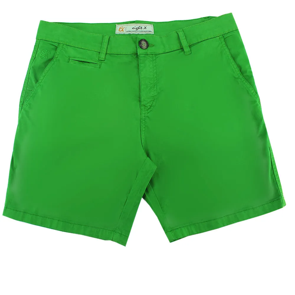 Green Slim Fit Chino Shorts