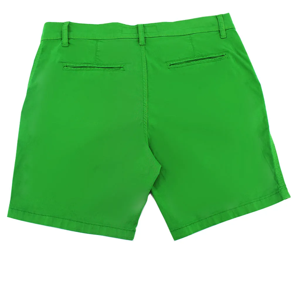 Green Slim Fit Chino Shorts