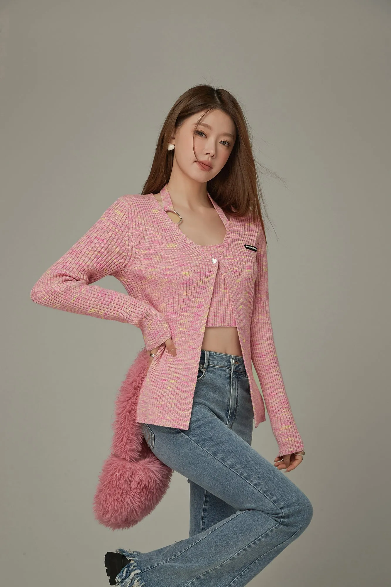 Heart Button Knit Cardigan