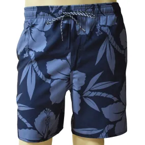 Hibiscus Men's Elastic Shorts with Pockets, Quick Dry Board Shorts, Beach Shorts, Swim Trunks, Sportwear