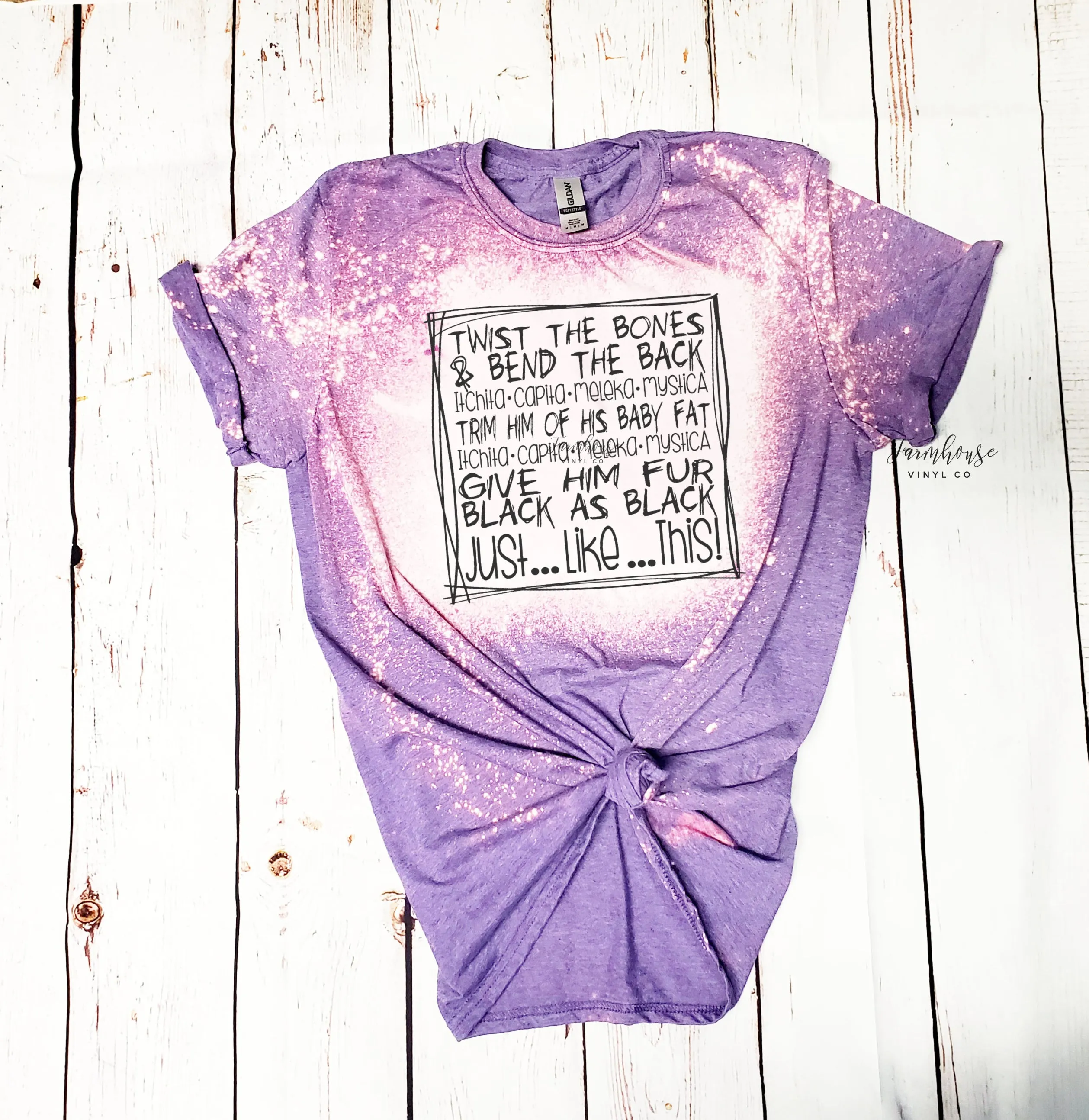 Hocus Pocus Cat Spell Bleached Shirt