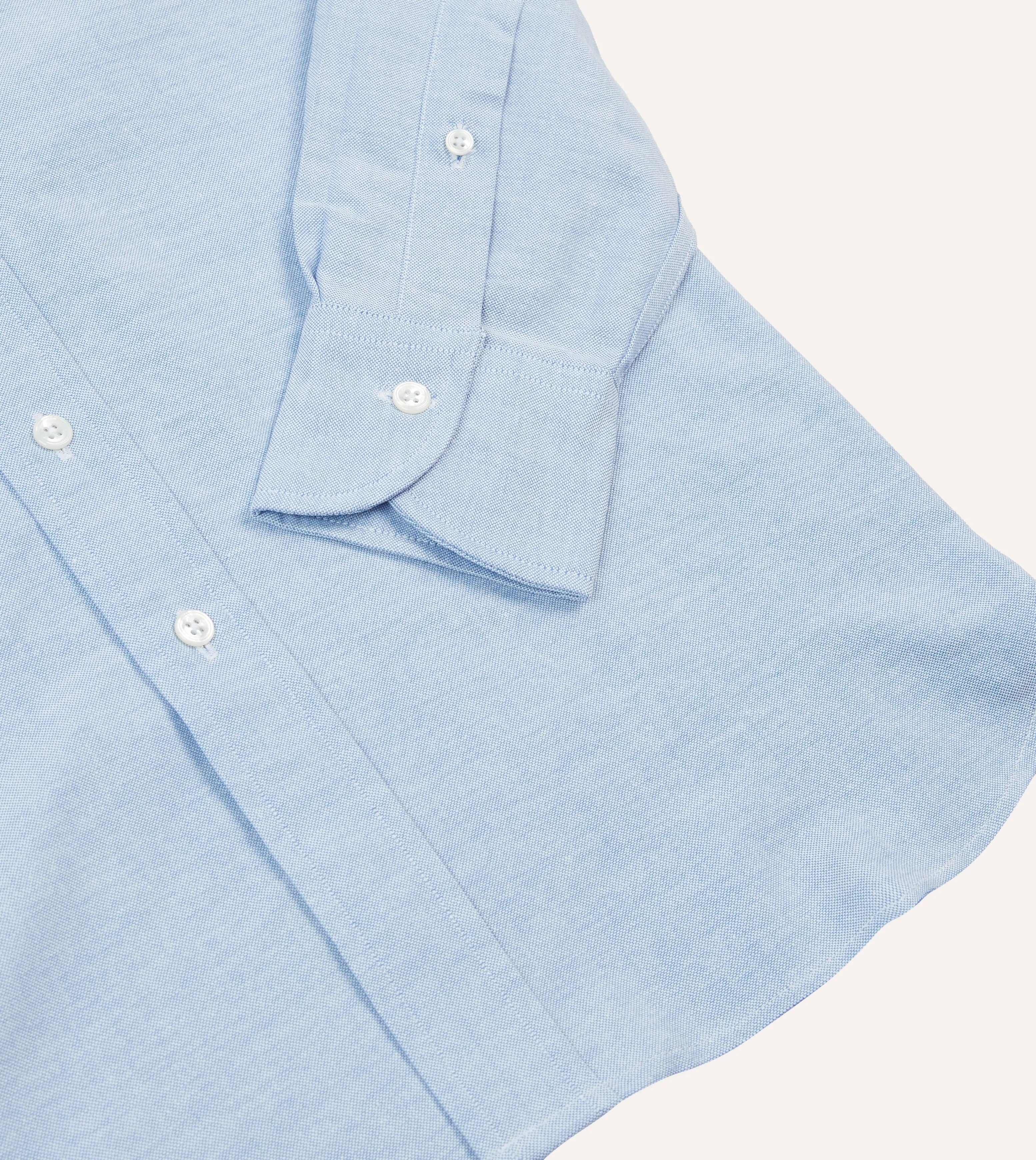 Ice Blue Cotton Oxford Cloth Button-Down Shirt