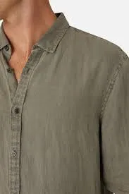 Industrie - The Tennyson Linen Shirt - Dark Forest