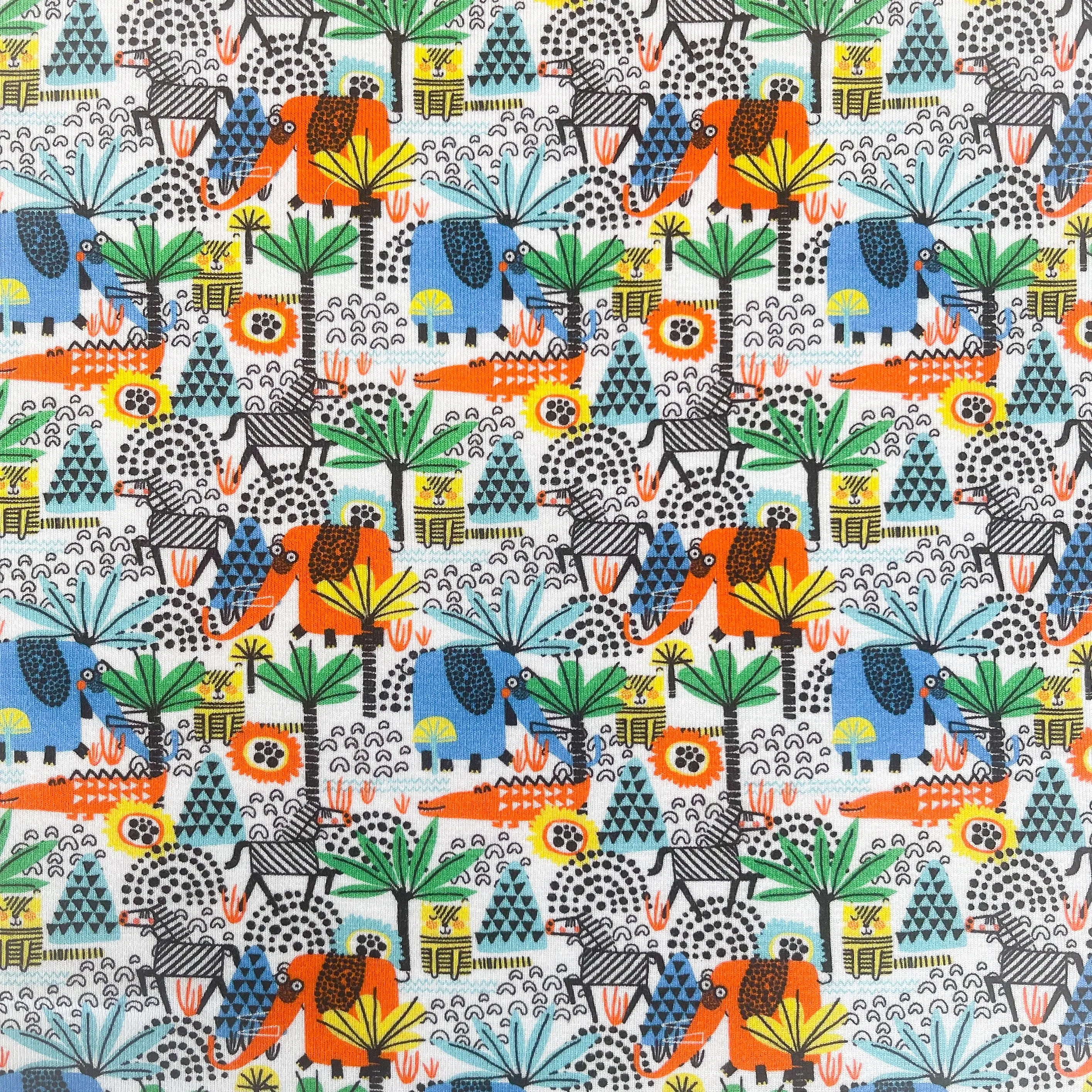 Jungle Playground Bamboo Jersey Print Yardage