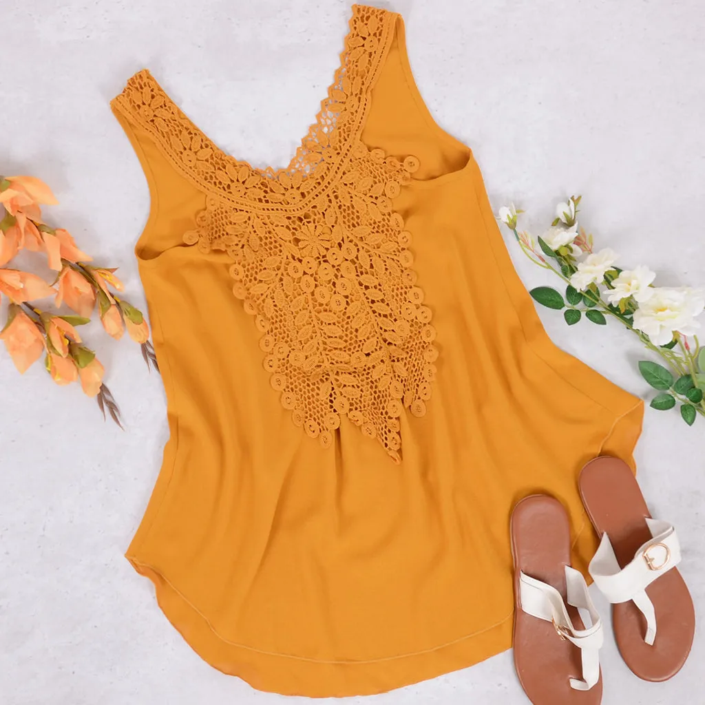 Lace Applique Summer Tank