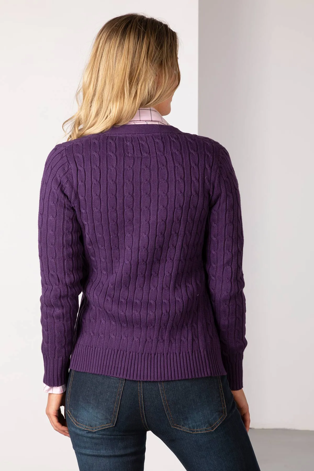 Ladies Cable Knit Cardigan