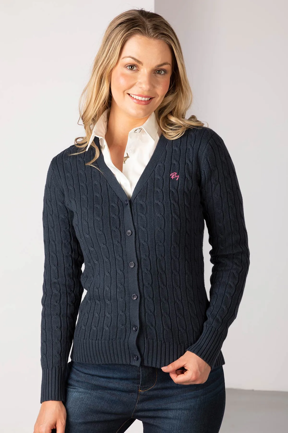 Ladies Cable Knit Cardigan