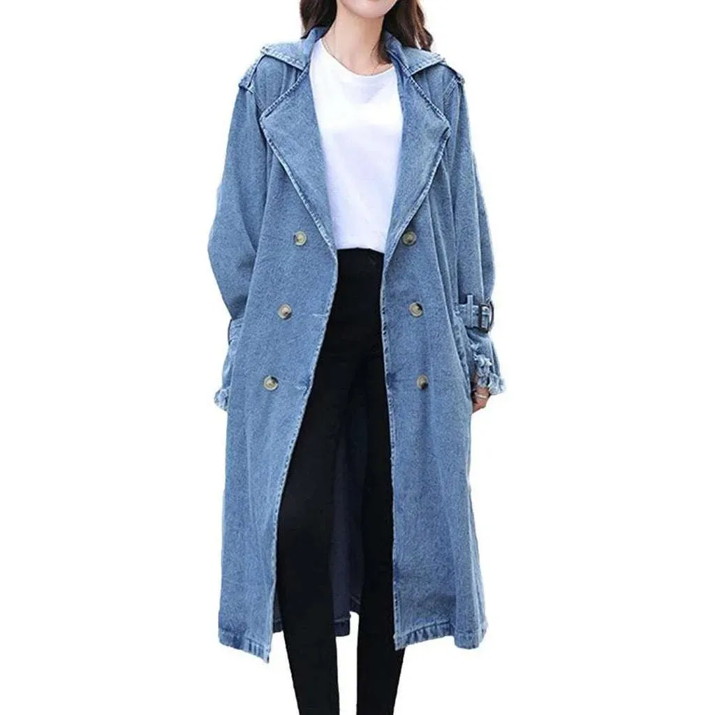 Light blue women's denim coat