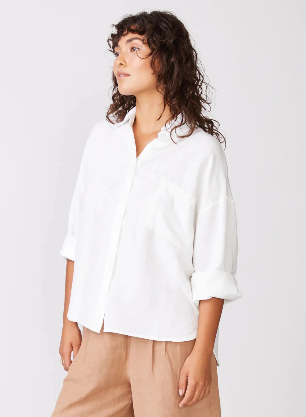 Linen Oversized Shirt, Black