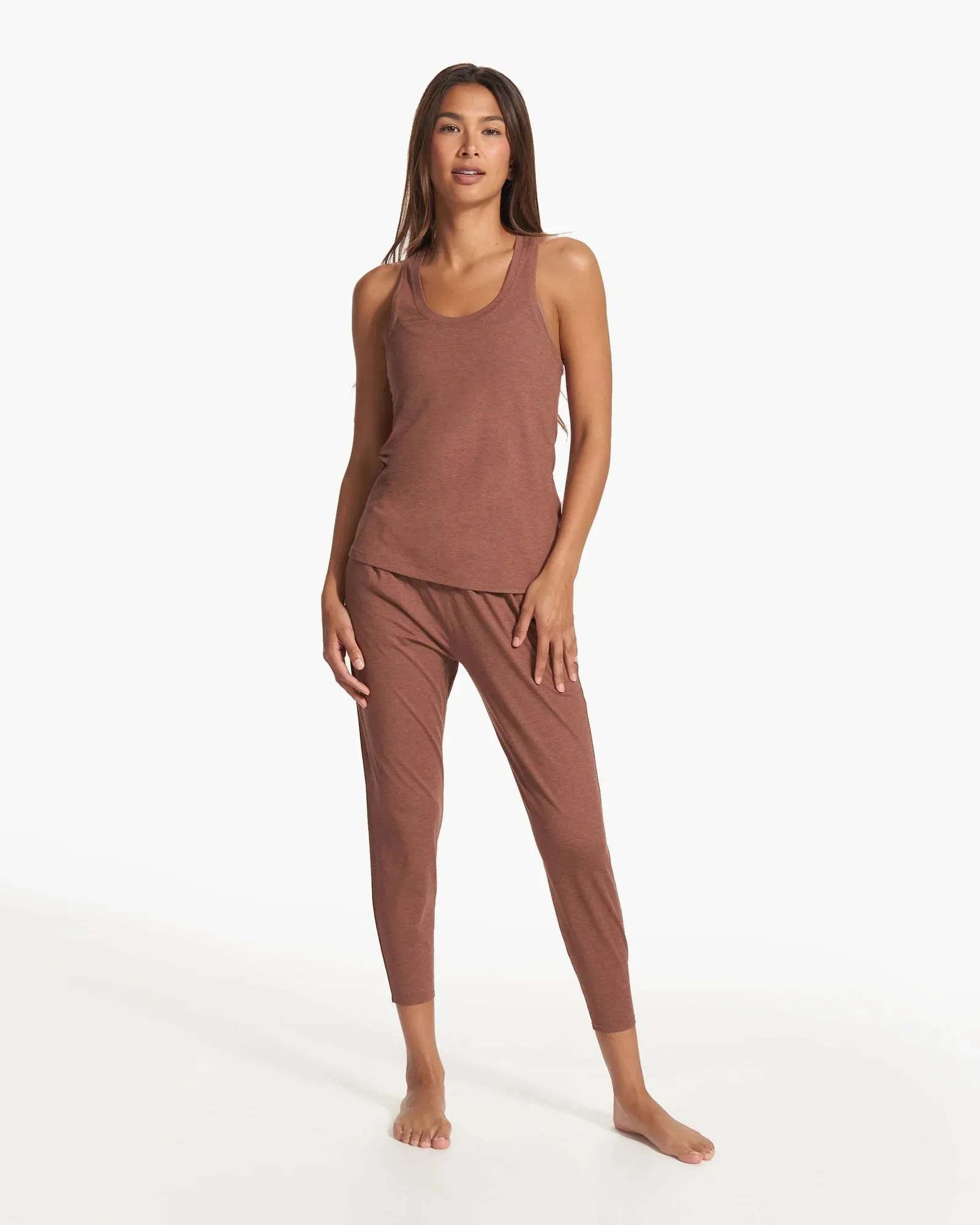 Lux Performance Tank: Hazelnut Heather