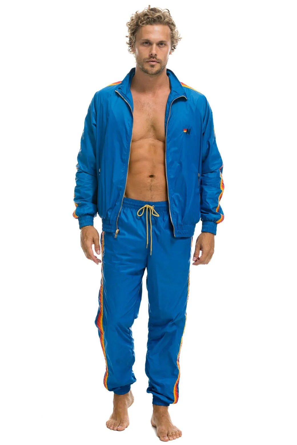 MEN'S 4 STRIPE WINDBREAKER -  SNORKEL BLUE