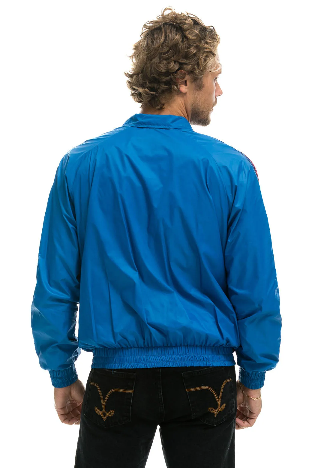 MEN'S 4 STRIPE WINDBREAKER -  SNORKEL BLUE