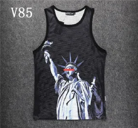 Men's Mesh Blind Lady Liberty 3D Tank Top