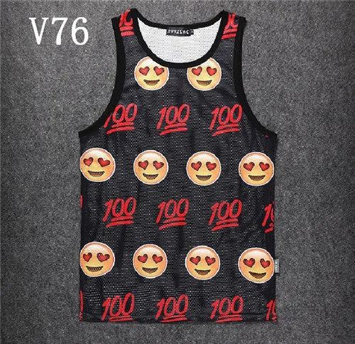 Men's Mesh Heart Eyes 100 3D Tank Top