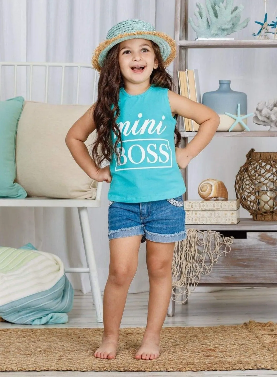 Mini Boss Mint Tank Top