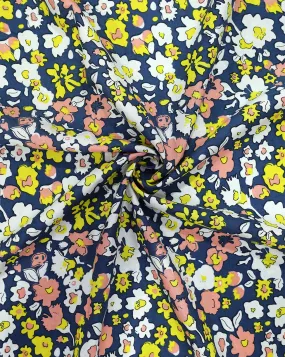 MULTICOLOR FLORAL DESIGN PRINTED RAYON FABRIC