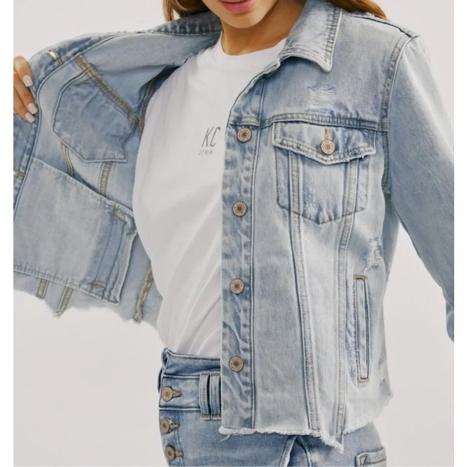 Nashville Light Wash Fitted Denim Jacket