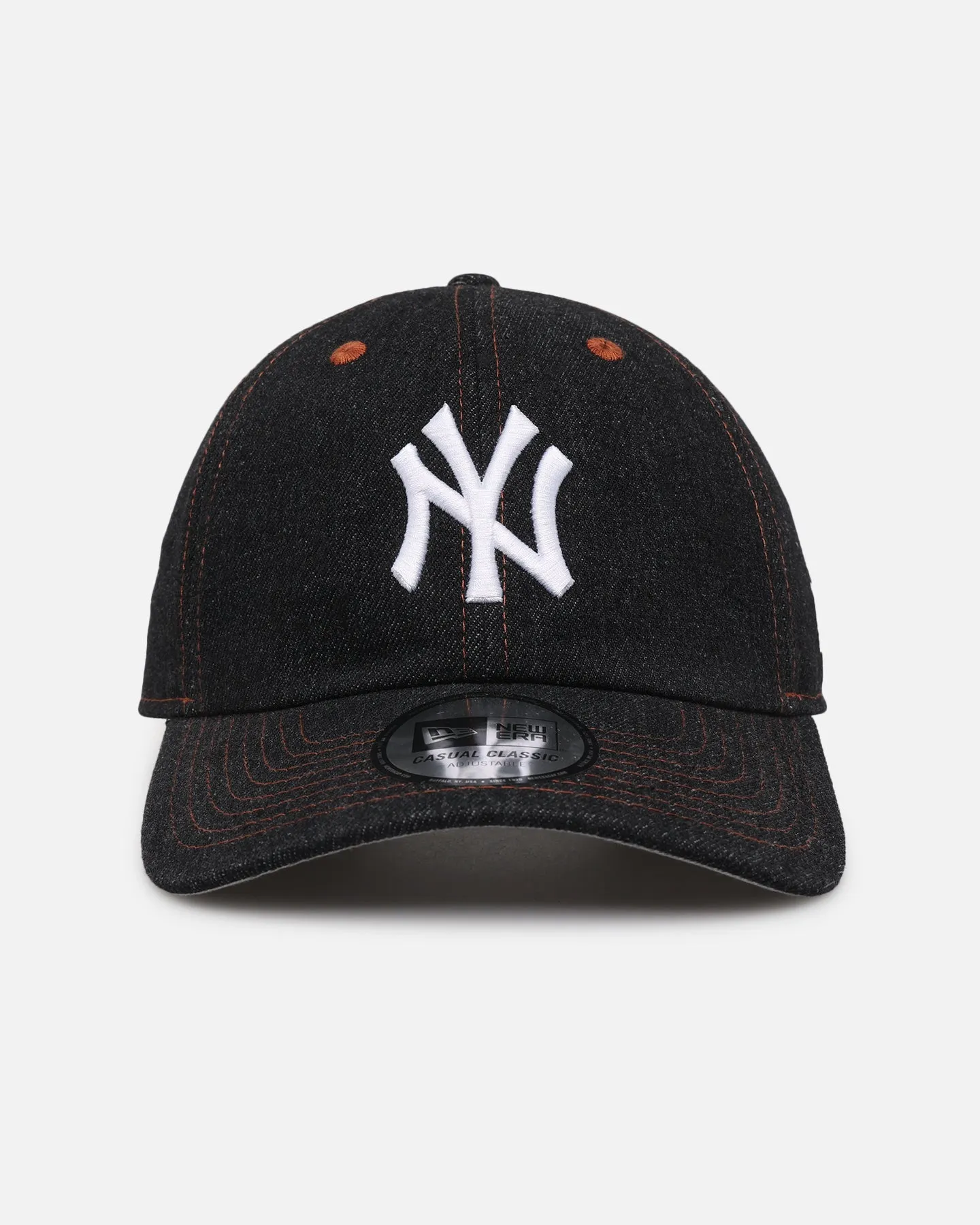 New Era New York Yankees "Black Denim" Classic Casual Strapback Black Denim/Rust Contrast