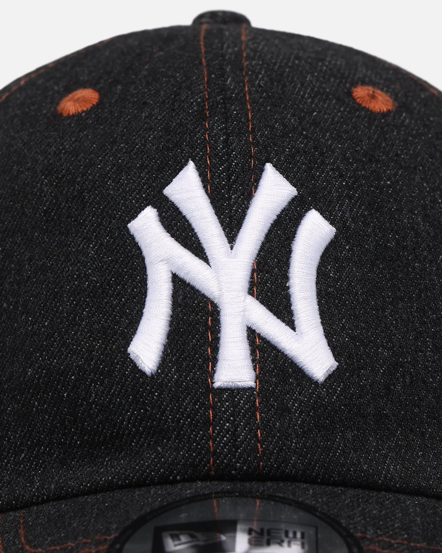 New Era New York Yankees "Black Denim" Classic Casual Strapback Black Denim/Rust Contrast