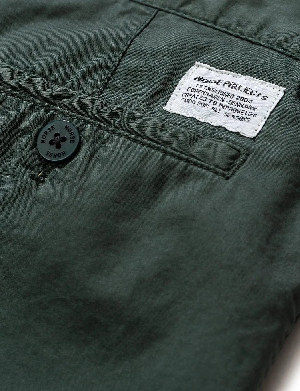 Norse Projects Aros Light Twill Shorts - Bottle Green