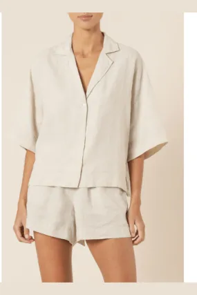 Nude lucy lounge linen shirt- natural