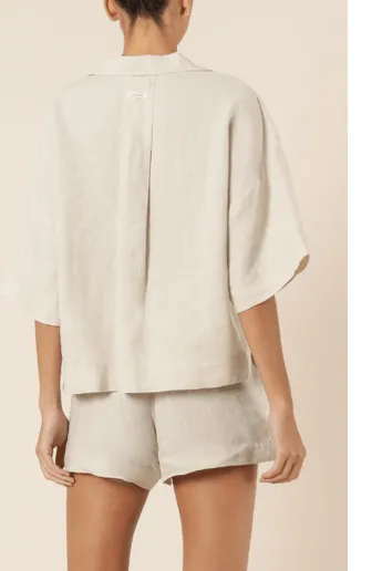 Nude lucy lounge linen shirt- natural