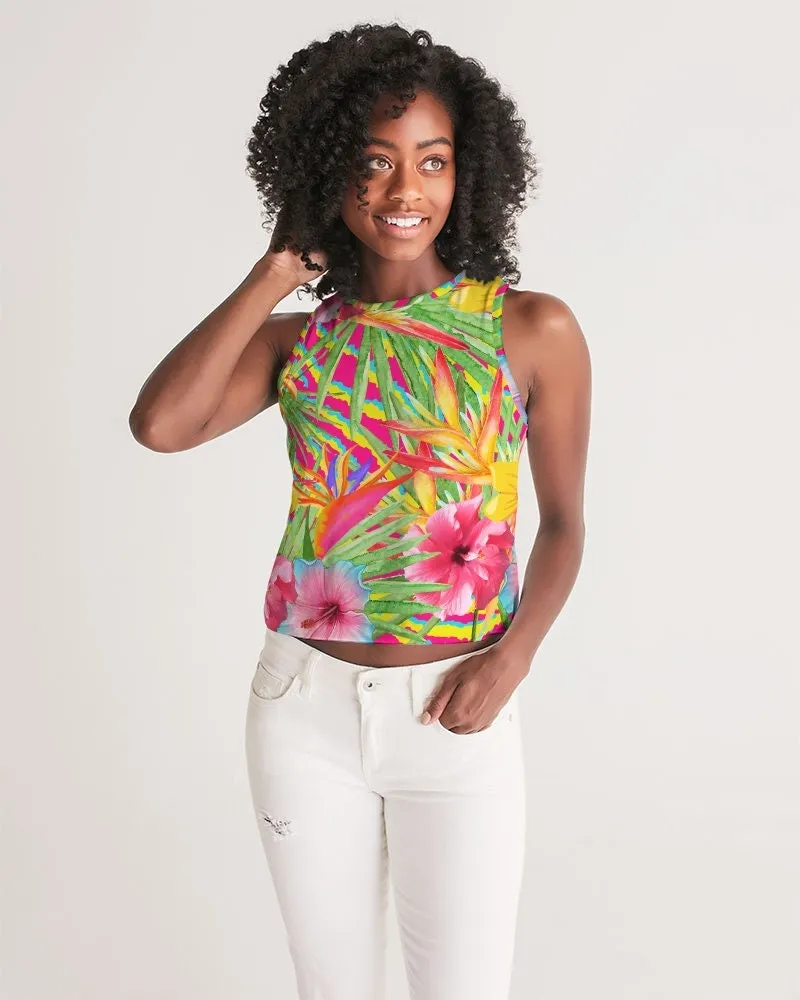 Paradise Island Floral Women’s Cropped Tank Top