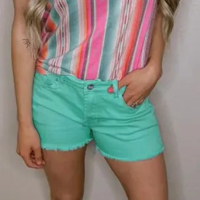 Plus Summer Nights Turquoise Shorts*