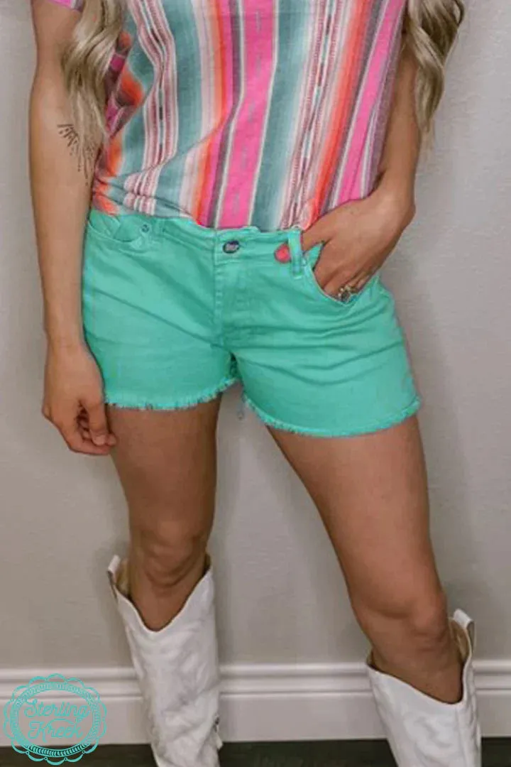 Plus Summer Nights Turquoise Shorts*