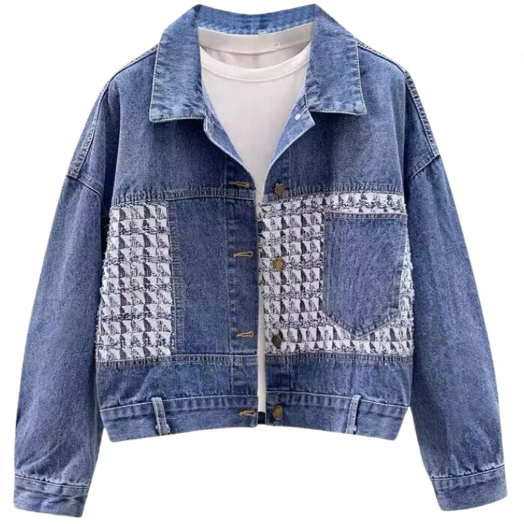 Pre Order: Loose Patchwork Pocket Denim Jacket