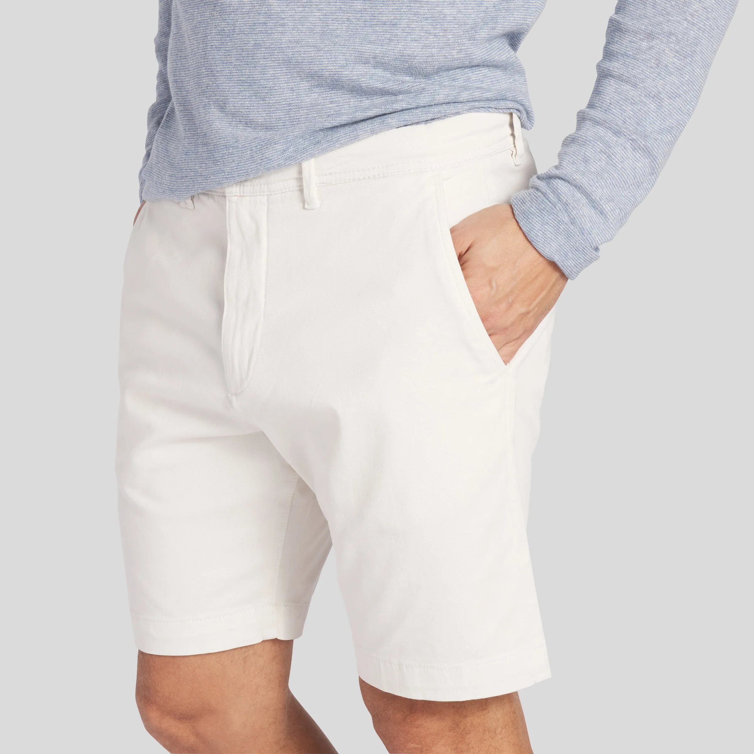 Precision Stretch Chino Shorts 8" - White