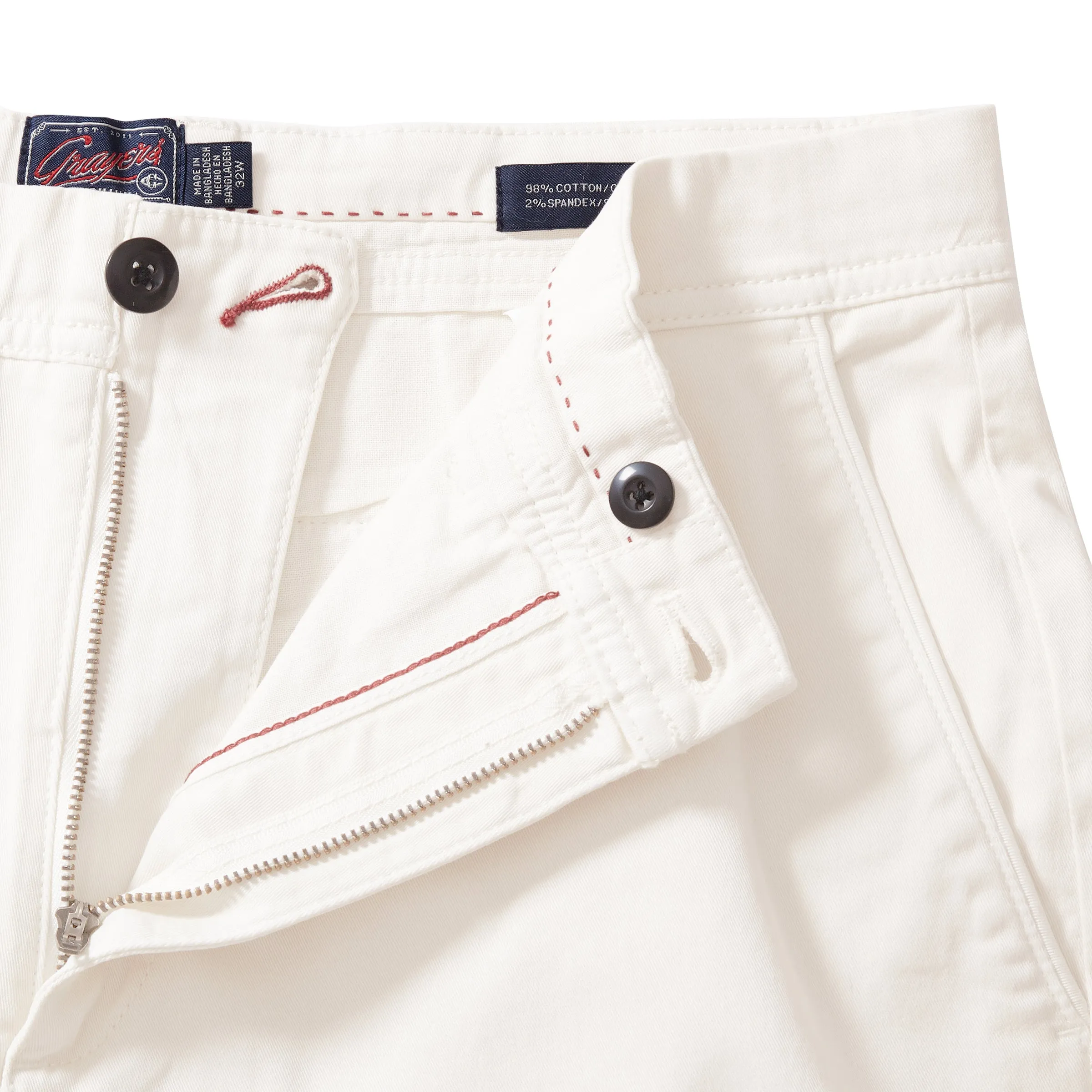 Precision Stretch Chino Shorts 8" - White