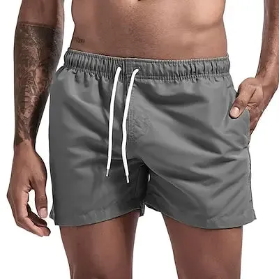 Quick-Dry Men's Swim Trunks with Drawstring Waist and Pockets