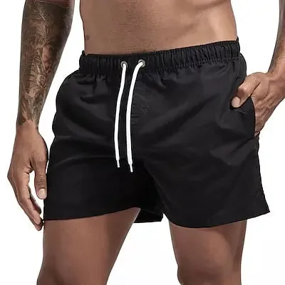 Quick-Dry Men's Swim Trunks with Drawstring Waist and Pockets